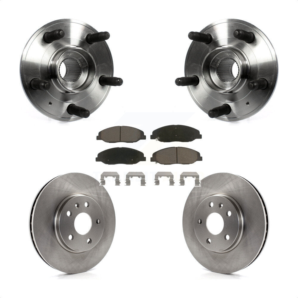 Hub Bearing Assembly Brake Rotor & Pad Front Kit For 2012-2013 Cadillac CTS 6.2L