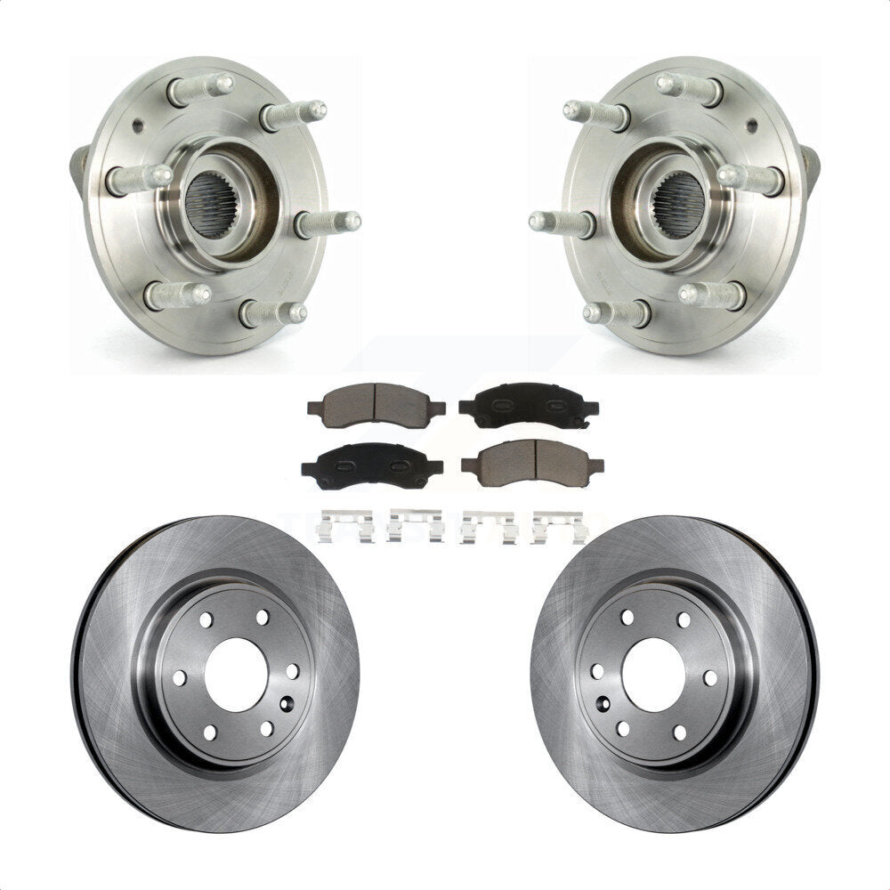Hub Bearing Brake Rotor And Pad Front Kit For GMC Acadia Buick Enclave Chevrolet