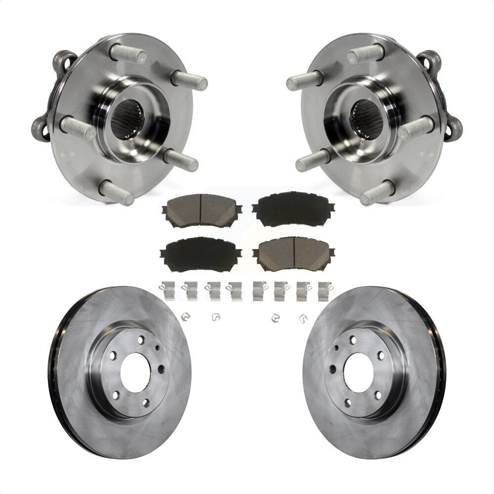 Hub Bearing Assembly Disc Brake Rotors And Ceramic Pads Front Kit For Mazda 6