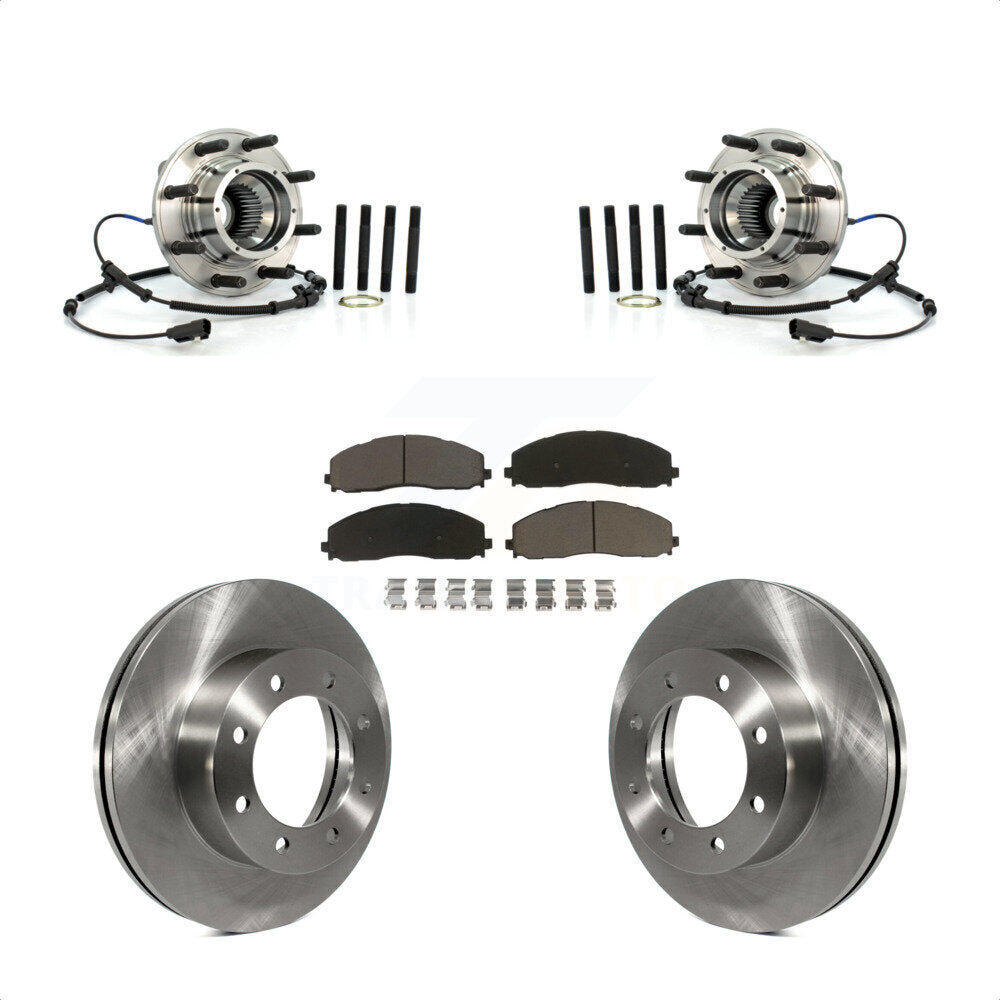 Hub Bearing Disc Brake Rotor & Pad Front Kit For Ford F-250 Super Duty F-350 4WD