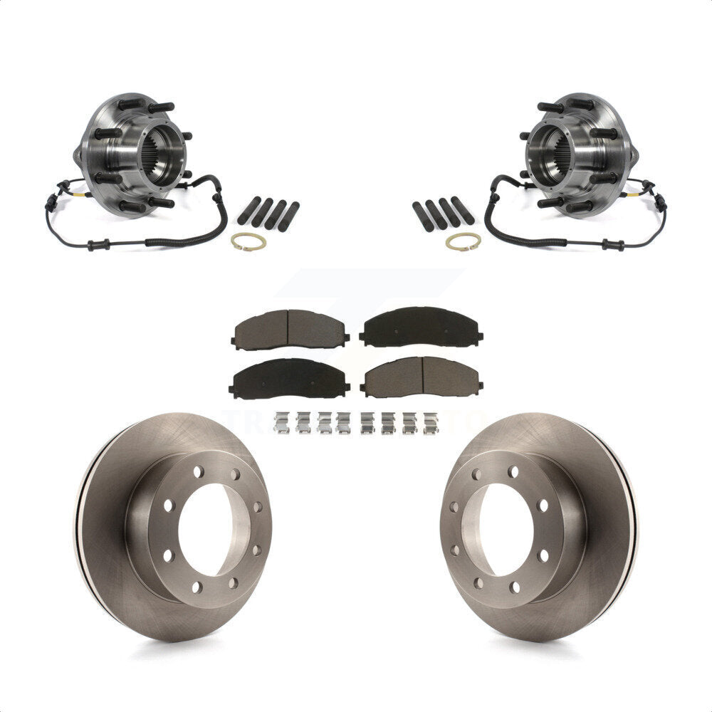 Hub Bearing Disc Brake Rotor & Pads Front Kit For 2013 Ford F-350 Super Duty 4WD