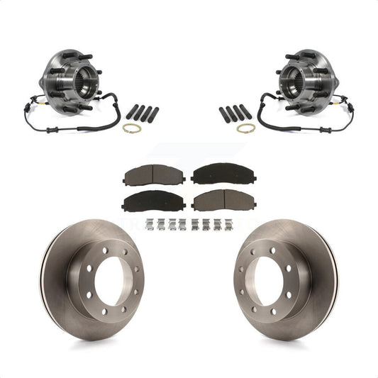 Hub Bearing Disc Brake Rotor & Pads Front Kit For 2013 Ford F-350 Super Duty 4WD