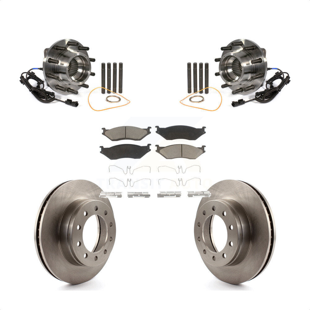 Hub Bearing Disc Brake Rotor Pad Front Kit For Ford F-450 Super Duty F-550 4 X