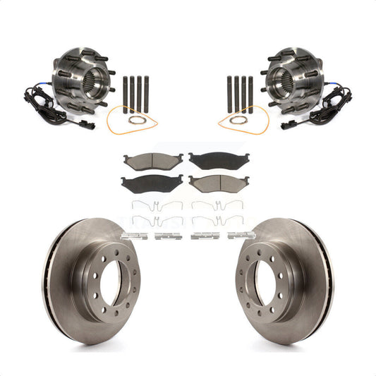 Hub Bearing Disc Brake Rotor Pad Front Kit For Ford F-450 Super Duty F-550 4 X