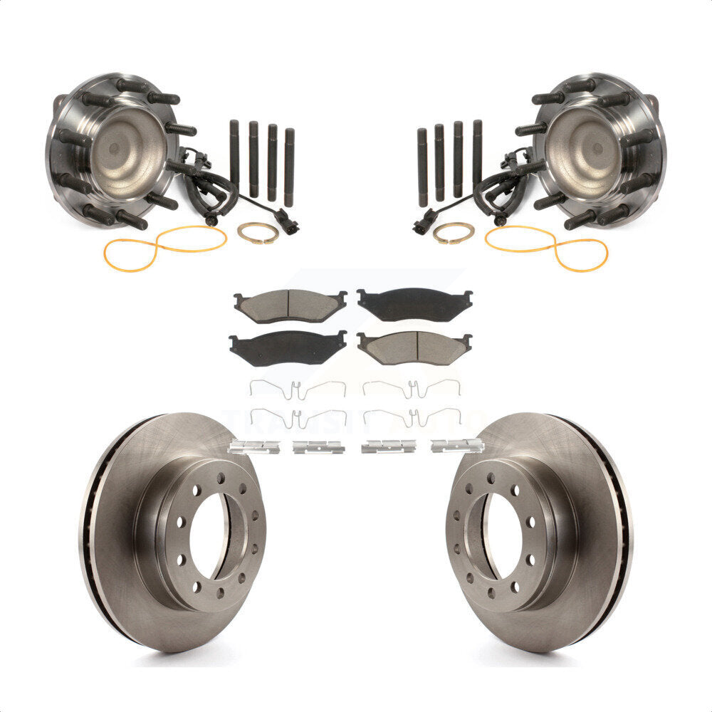 Hub Bearing Disc Brake Rotor Pad Front Kit For Ford F-450 Super Duty F-550 4 X 2