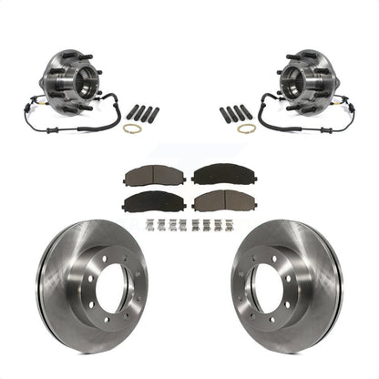Hub Bearing Disc Brake Rotor & Pads Front Kit For 2014 Ford F-350 Super Duty 4WD