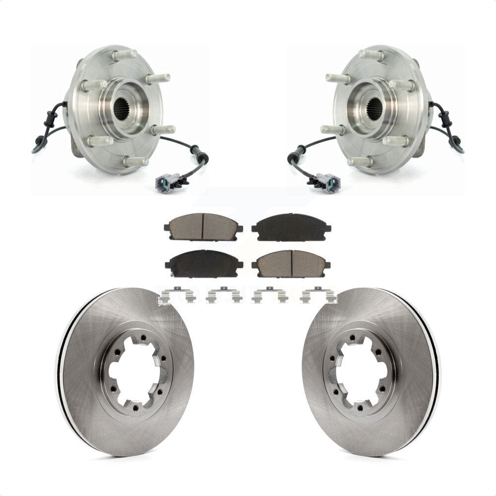 Hub Bearing Disc Brake Rotor & Pad Front Kit For 2004 Nissan Pathfinder To 07 04