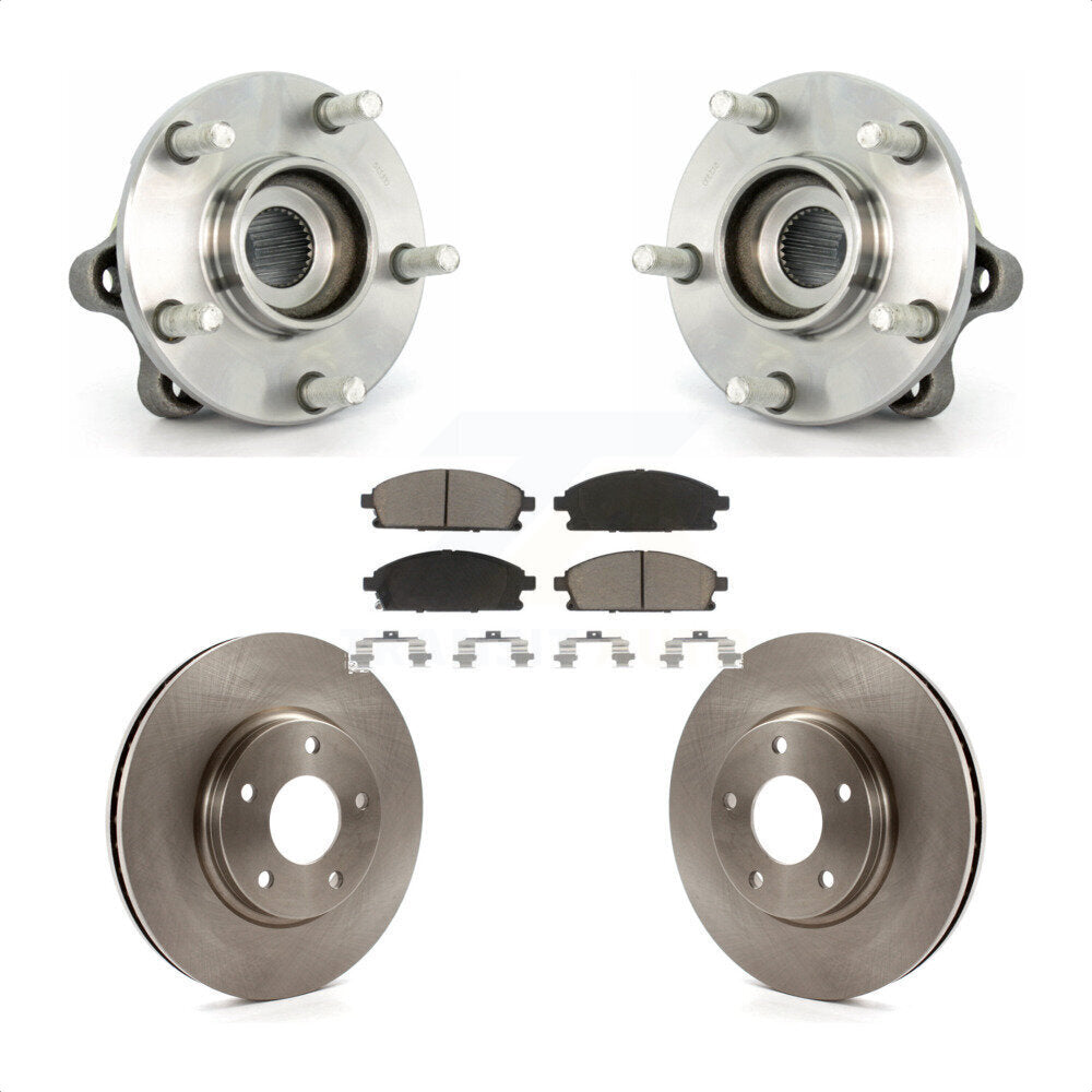 Hub Bearing Assembly Disc Brake Rotor & Pad Front Kit For 2004-2009 Nissan Quest