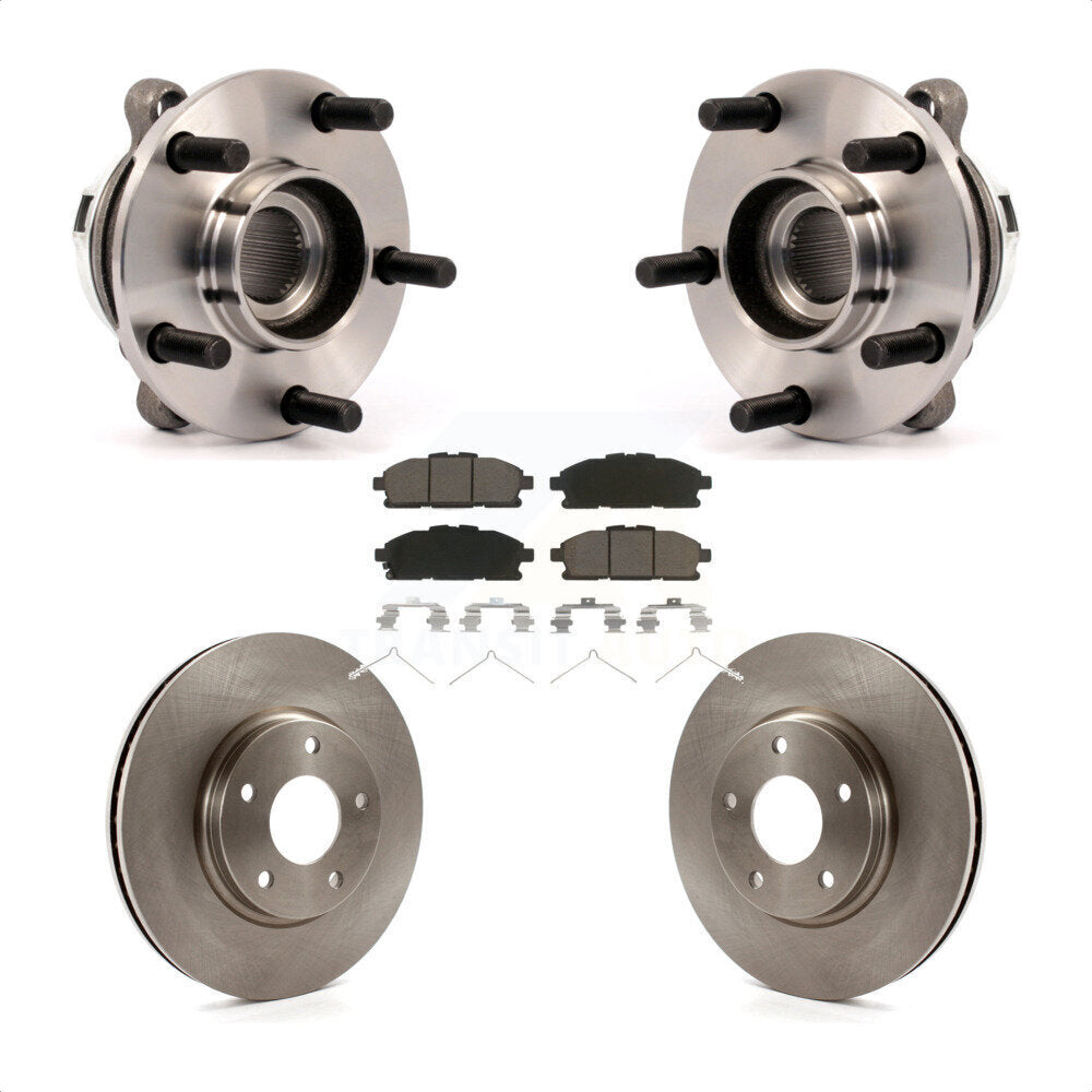Hub Bearing Assembly Disc Brake Rotor & Pad Front Kit For 2011-2017 Nissan Quest