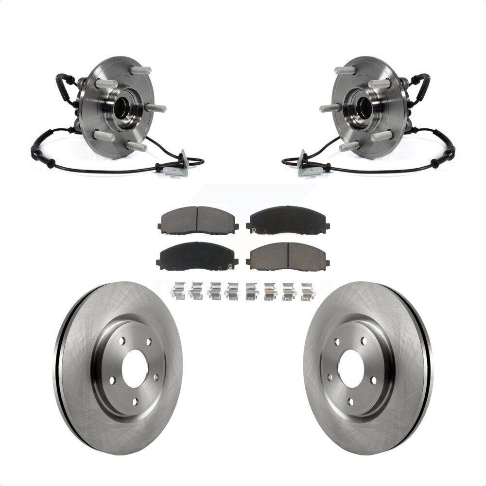 Hub Bearing Brake Rotor & Pads Front Kit For Dodge Grand Caravan Chrysler Town
