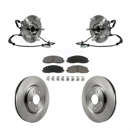 Hub Bearing Brake Rotor & Pads Front Kit For Dodge Grand Caravan Chrysler Town