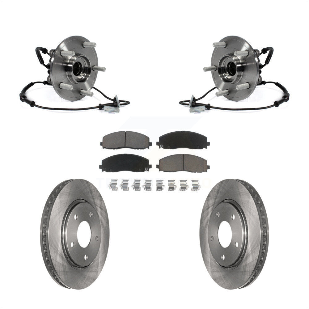 Hub Bearing Assembly Disc Brake Rotor And Pads Front Kit For Dodge Grand Caravan