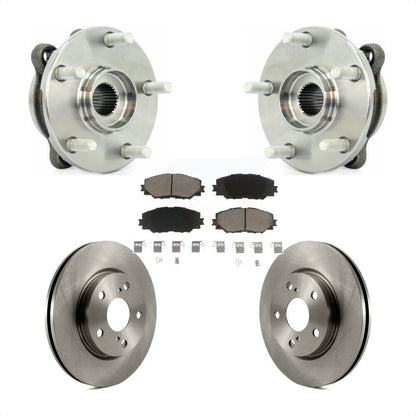 Hub Bearing Assembly Disc Brake Rotor Pad Front Kit For 2013-2018 Toyota RAV4 LE