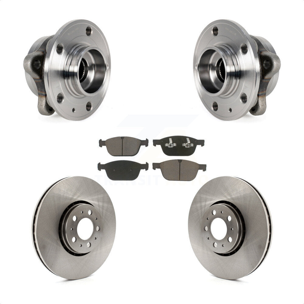 Hub Bearing Assembly Disc Brake Rotors And Ceramic Pads Front Kit For Volvo XC90