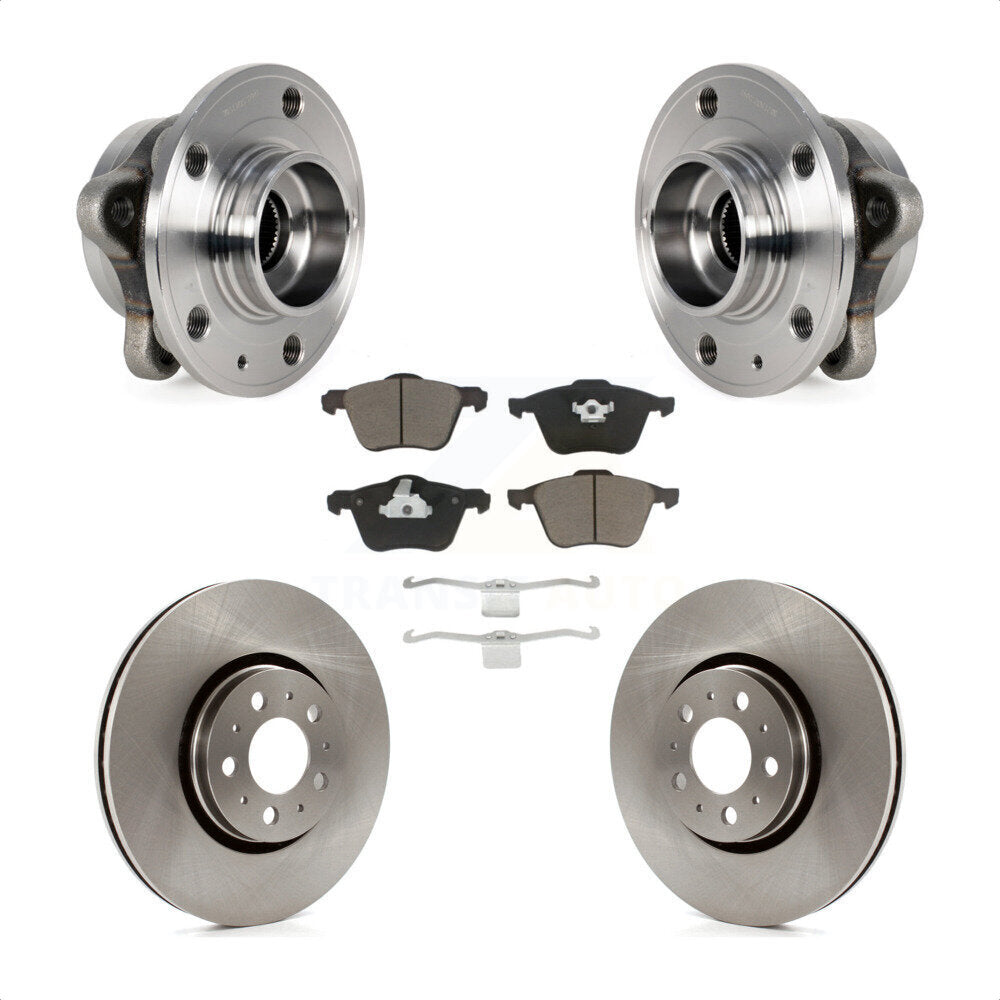 Hub Bearing Assembly Disc Brake Rotors And Ceramic Pads Front Kit For Volvo XC90