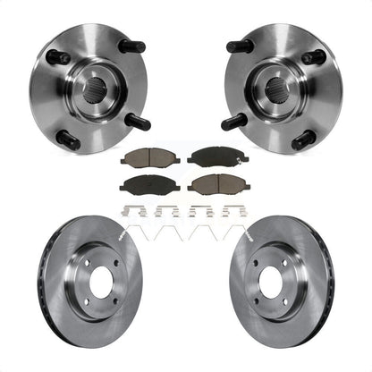 Hub Bearing Assembly Brake Rotor Pad Front Kit For 2008 Nissan Versa 4-Wheel ABS