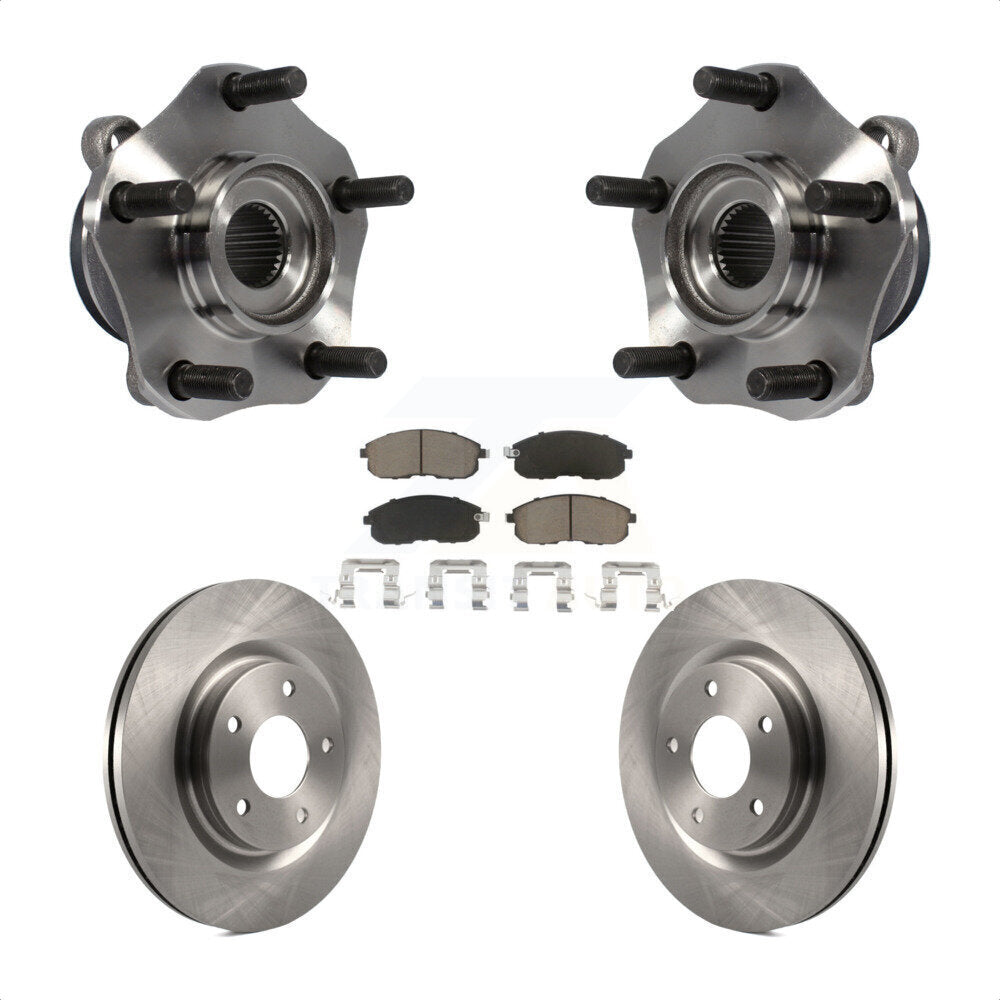 Hub Bearing Brake Rotor & Pad Front Kit For 2017-2019 Nissan Sentra Turbocharged