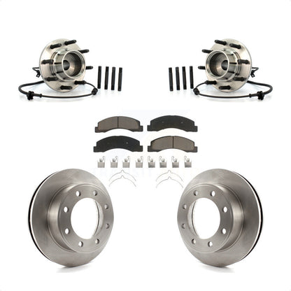Hub Bearing Assembly Brake Rotor Pads Front Kit For 2001-2005 Ford Excursion 4WD