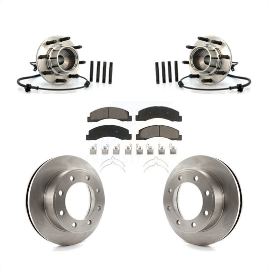 Hub Bearing Assembly Brake Rotor Pads Front Kit For 2001-2005 Ford Excursion 4WD