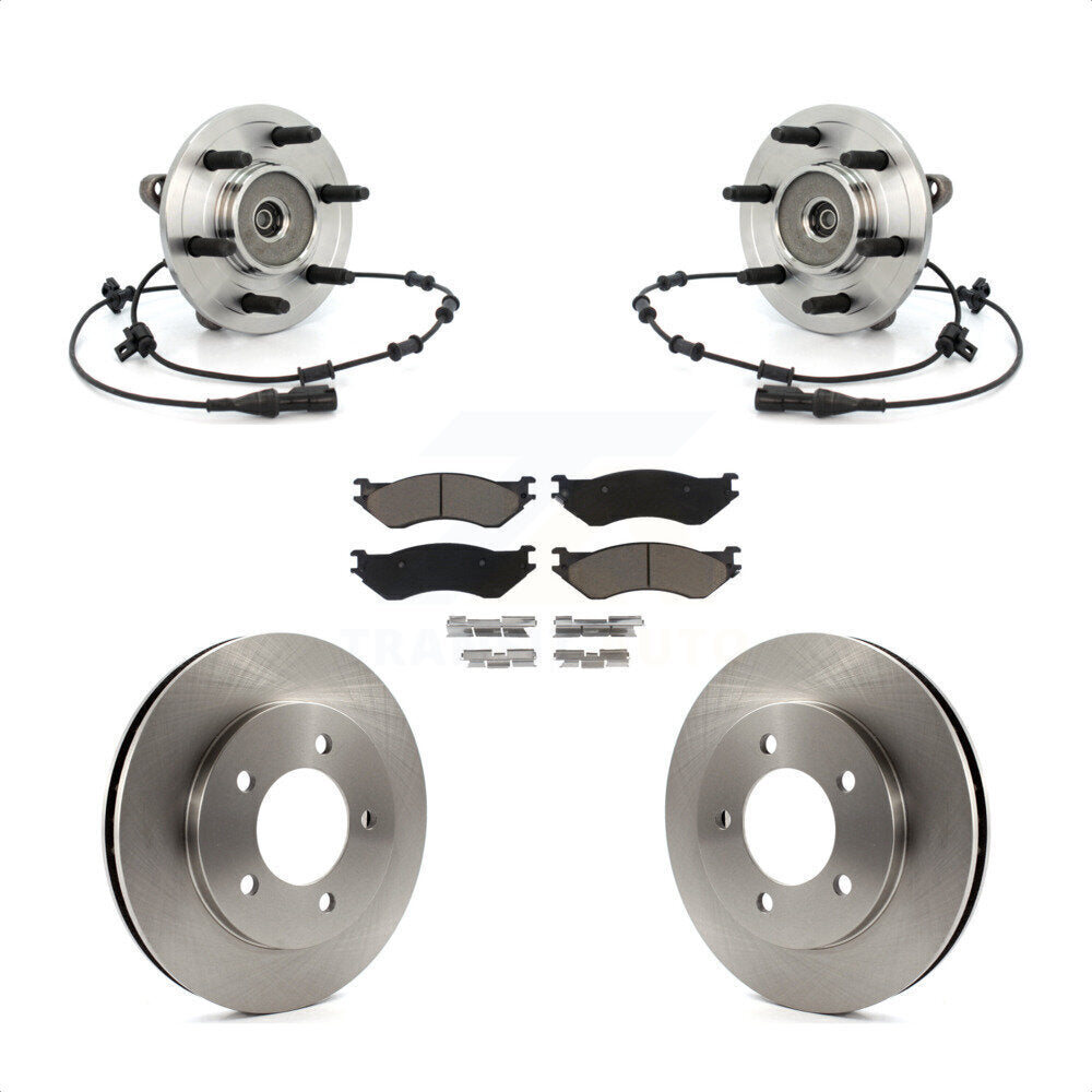Hub Bearing Disc Brake Rotor Pad Front Kit For Ford Expedition Lincoln Navigator