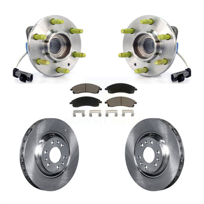 Hub Bearing Assembly Brake Rotor & Pads Front Kit For 2004-2009 Cadillac SRX AWD