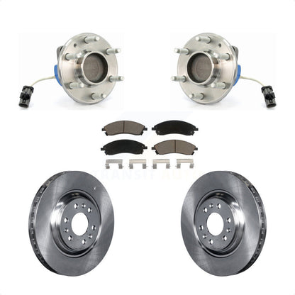 Hub Bearing Assembly Brake Rotor & Pads Front Kit For 2004-2009 Cadillac SRX RWD