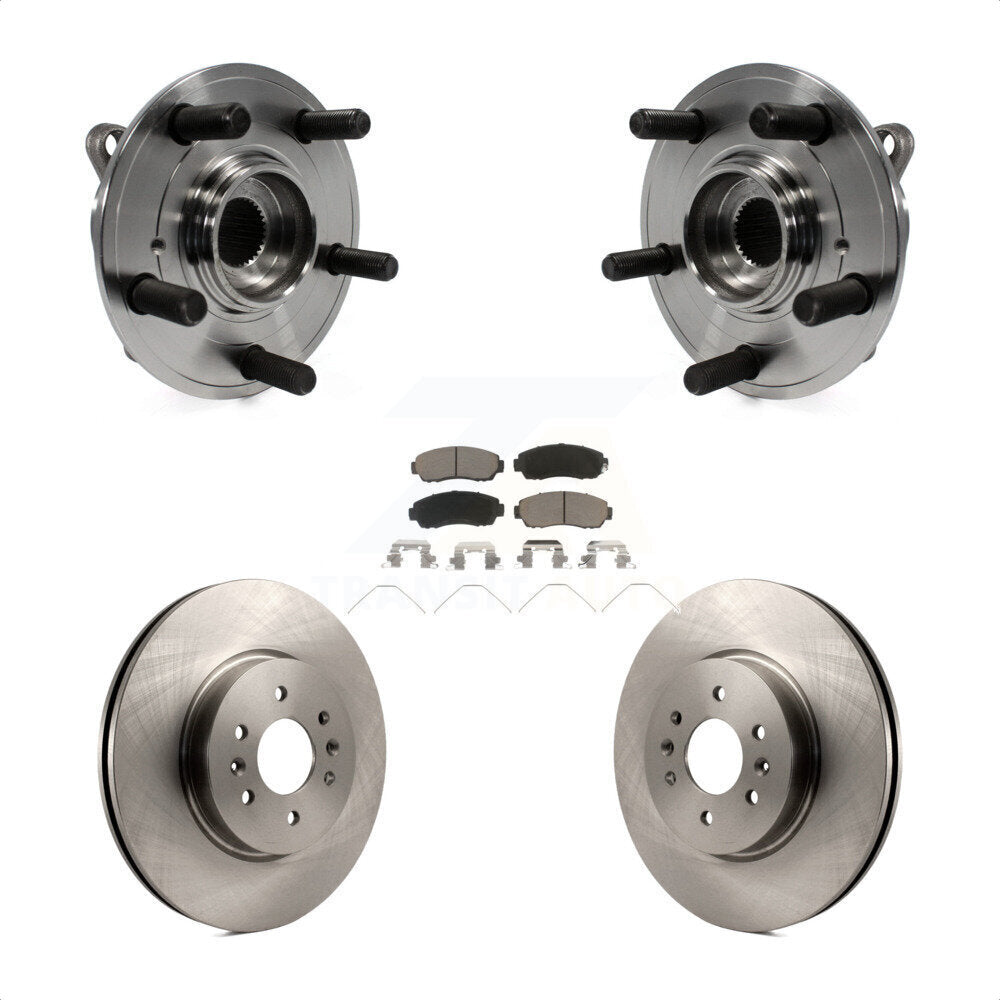 Hub Bearing Assembly Disc Brake Rotor Pads Front Kit For 2011-2014 Honda Odyssey