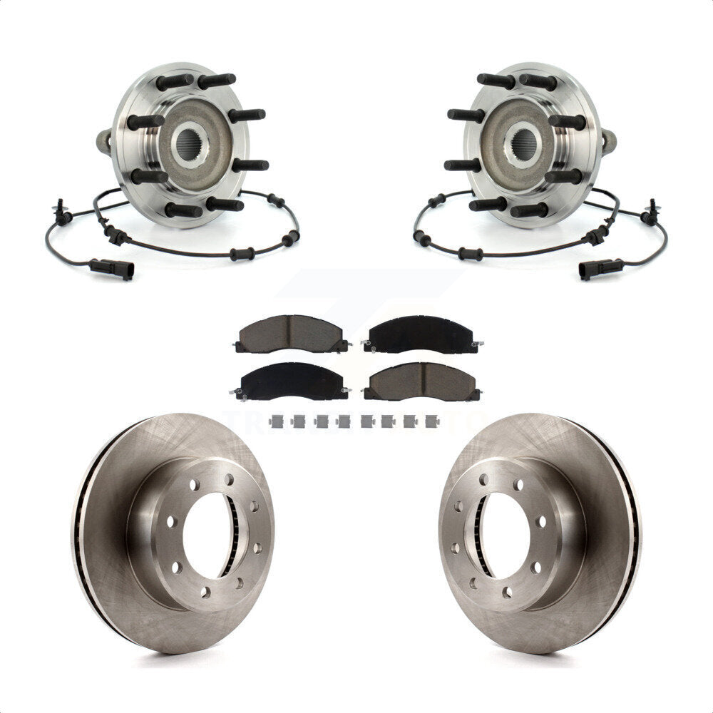 Hub Bearing Assembly Disc Brake Rotor Pads Front Kit For Dodge Ram 2500 3500 4WD