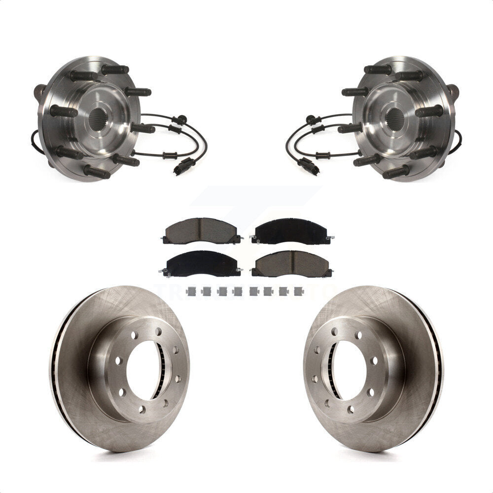 Hub Bearing Assembly Disc Brake Rotors And Pads Front Kit For Ram 3500 2500