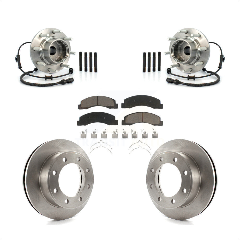 Hub Bearing Assembly Brake Rotor Pads Front Kit For 2001-2005 Ford Excursion 4WD