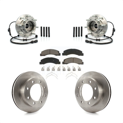 Hub Bearing Assembly Brake Rotor Pads Front Kit For 2001-2005 Ford Excursion 4WD