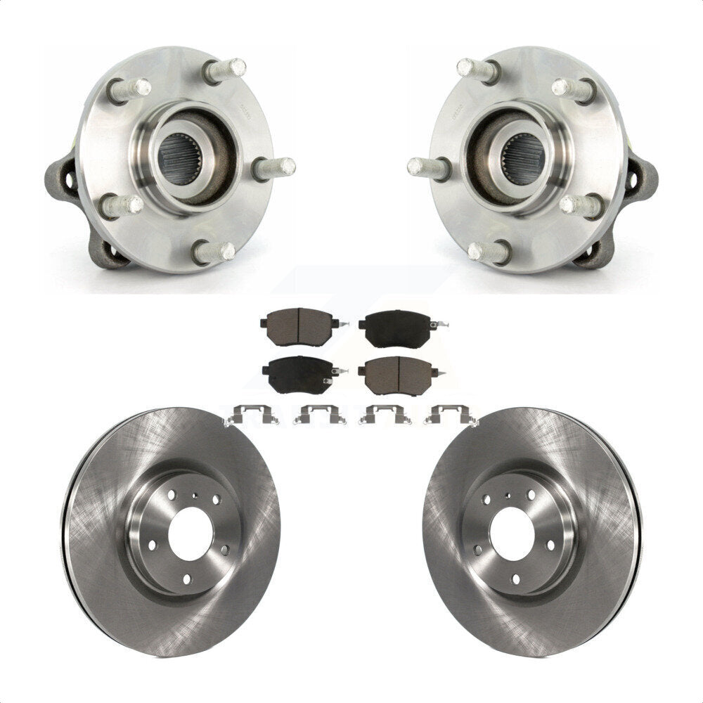 Hub Bearing Assembly Disc Brake Rotor Pads Front Kit For 2005-2007 Nissan Murano