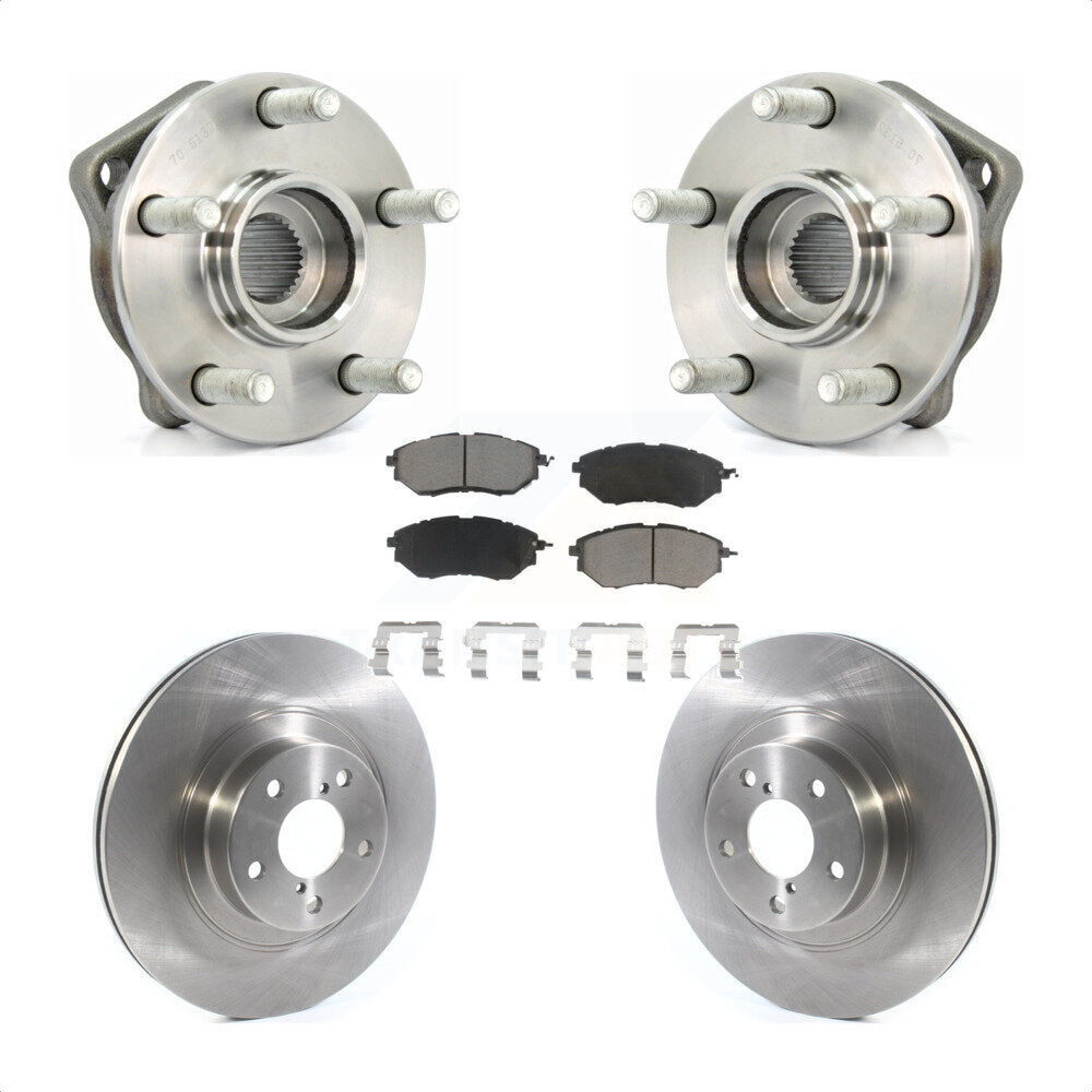 Hub Bearing Brake Rotor And Pad Front Kit For 2009 Subaru Legacy 3.0 R with 3.0L