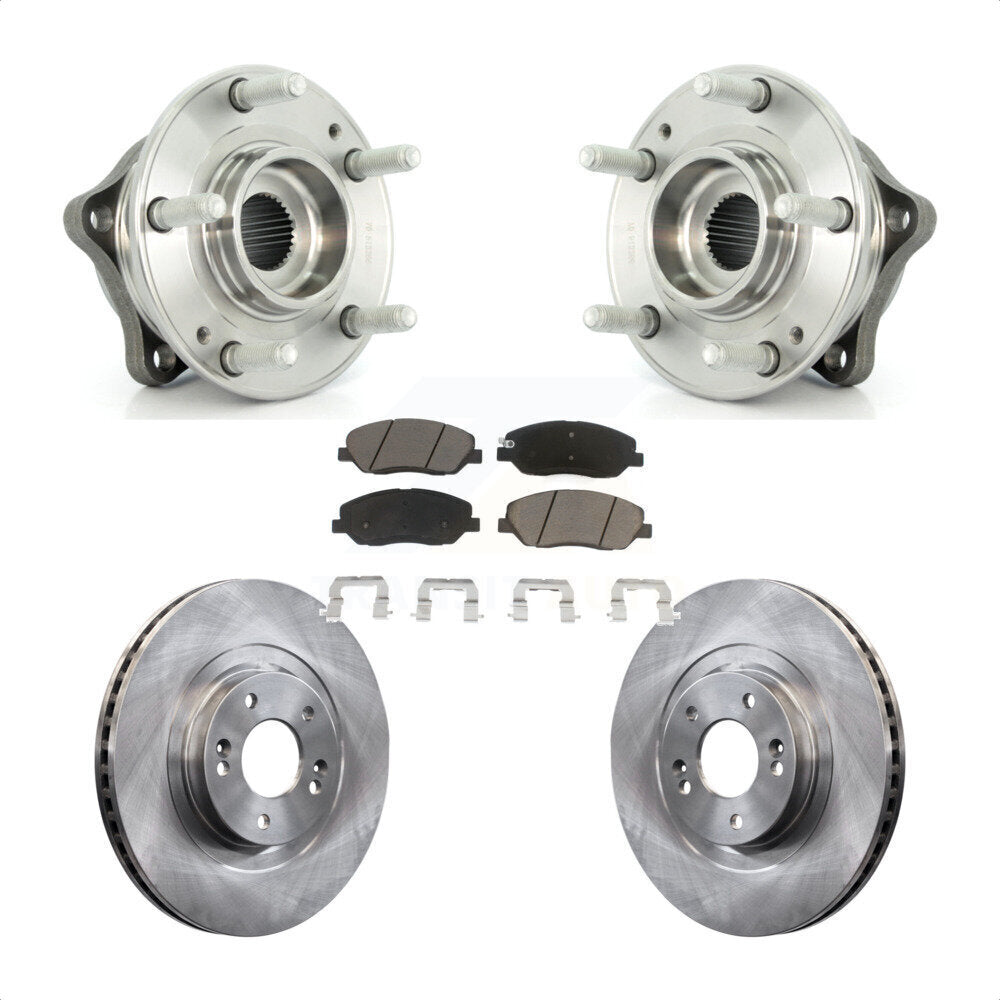 Hub Bearing Assembly Disc Brake Rotor Pad Front Kit For Hyundai Santa Fe XL 3.3L