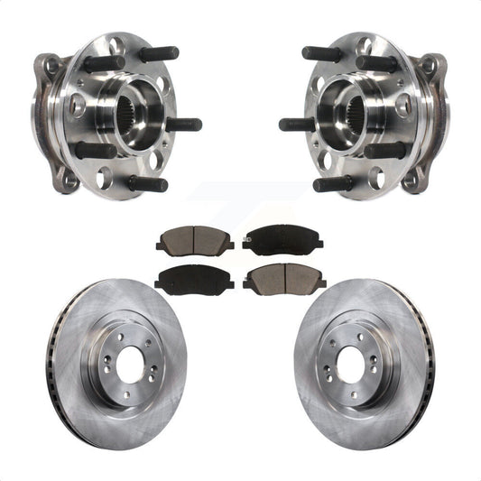 Hub Bearing Assembly Disc Brake Rotor And Pads Front Kit For Hyundai Santa Fe XL