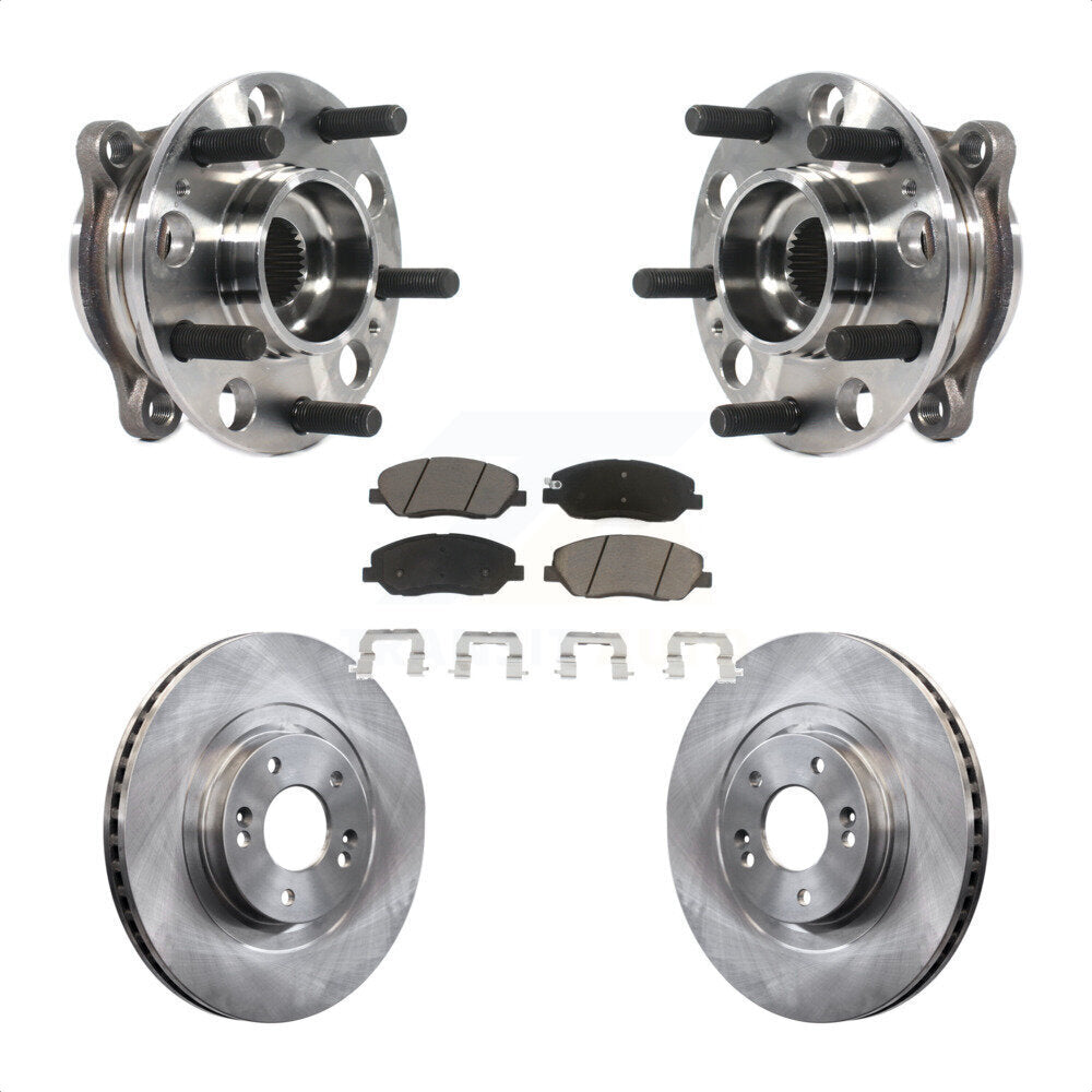 Hub Bearing Assembly Disc Brake Rotor Pad Front Kit For Hyundai Santa Fe XL 3.3L