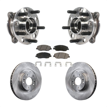 Hub Bearing Assembly Disc Brake Rotor Pad Front Kit For Hyundai Santa Fe XL 3.3L