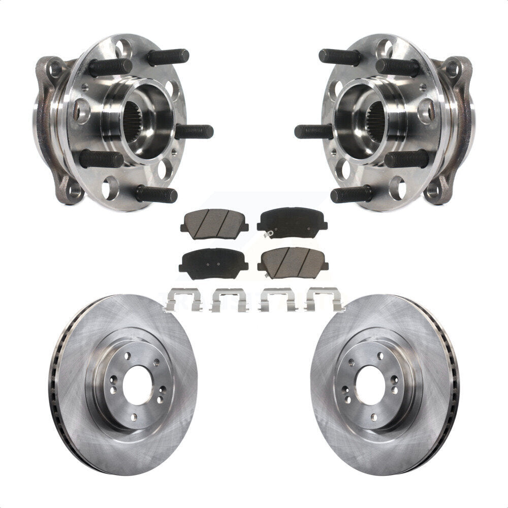 Hub Bearing Brake Rotor Pad Front Kit For 15-16 Hyundai Santa Fe Sport 2.4L 2.0L