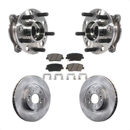 Hub Bearing Brake Rotor Pad Front Kit For 15-16 Hyundai Santa Fe Sport 2.4L 2.0L