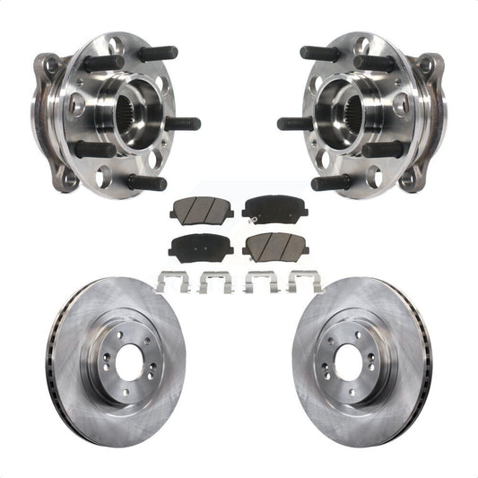 Hub Bearing Brake Rotor Pad Front Kit For 15-16 Hyundai Santa Fe Sport 2.4L 2.0L