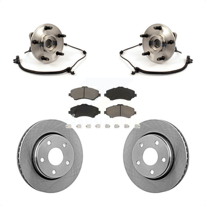 Hub Bearing Assembly Disc Brake Rotor Pads Front Kit For 2007-2010 Jeep Wrangler