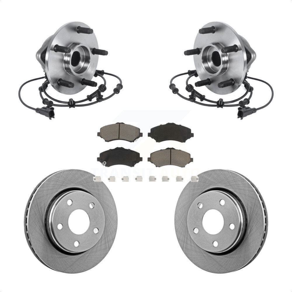 Hub Bearing Assembly Disc Brake Rotors And Pads Front Kit For Jeep Wrangler