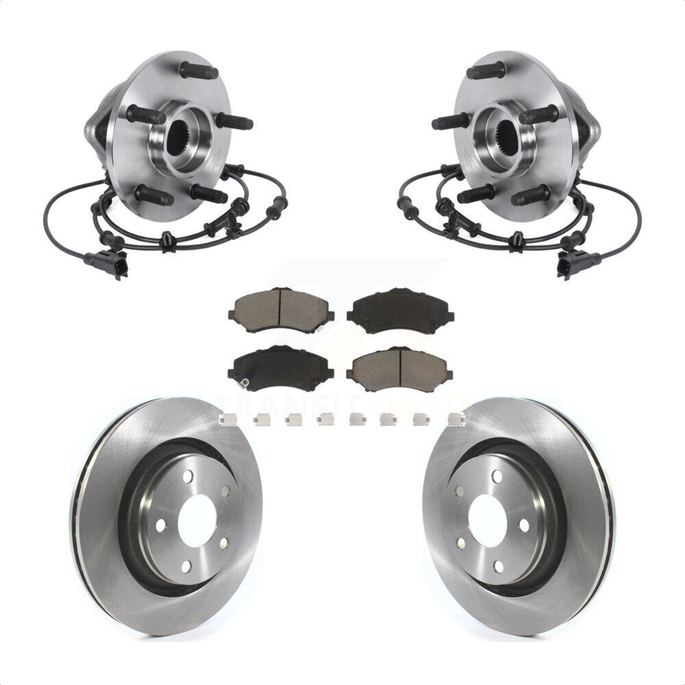 Hub Bearing Assembly Disc Brake Rotors And Pads Front Kit For Jeep Wrangler