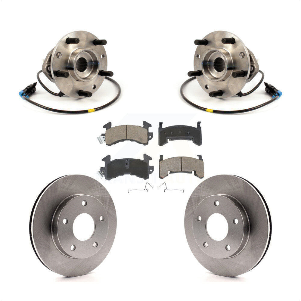 Hub Bearing Disc Brake Rotor Pad Front Kit For 1997 Chevrolet S10 GMC Sonoma 4WD