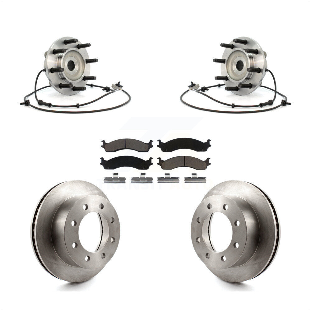 Hub Bearing Assembly Disc Brake Rotor And Pads Front Kit For Dodge Ram 2500 3500
