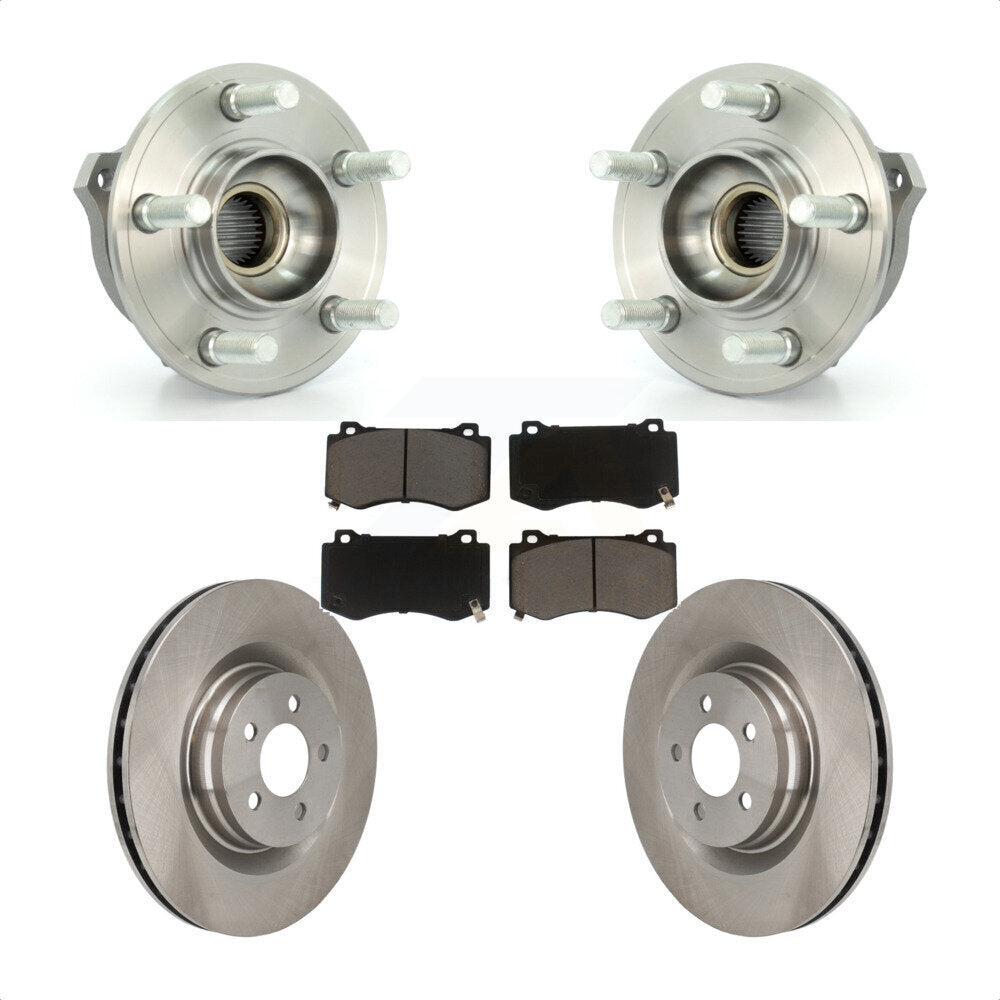 Hub Bearing Brake Rotor & Pad Front Kit For Dodge Charger Challenger GT with AWD
