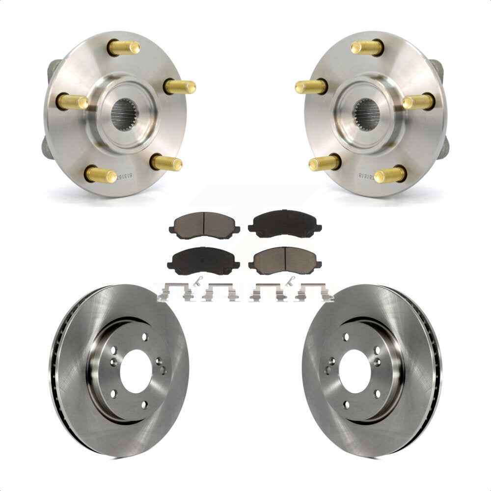 Hub Bearing Assembly Brake Rotor & Pad Front Kit For 2008 Mitsubishi Galant 2.4L
