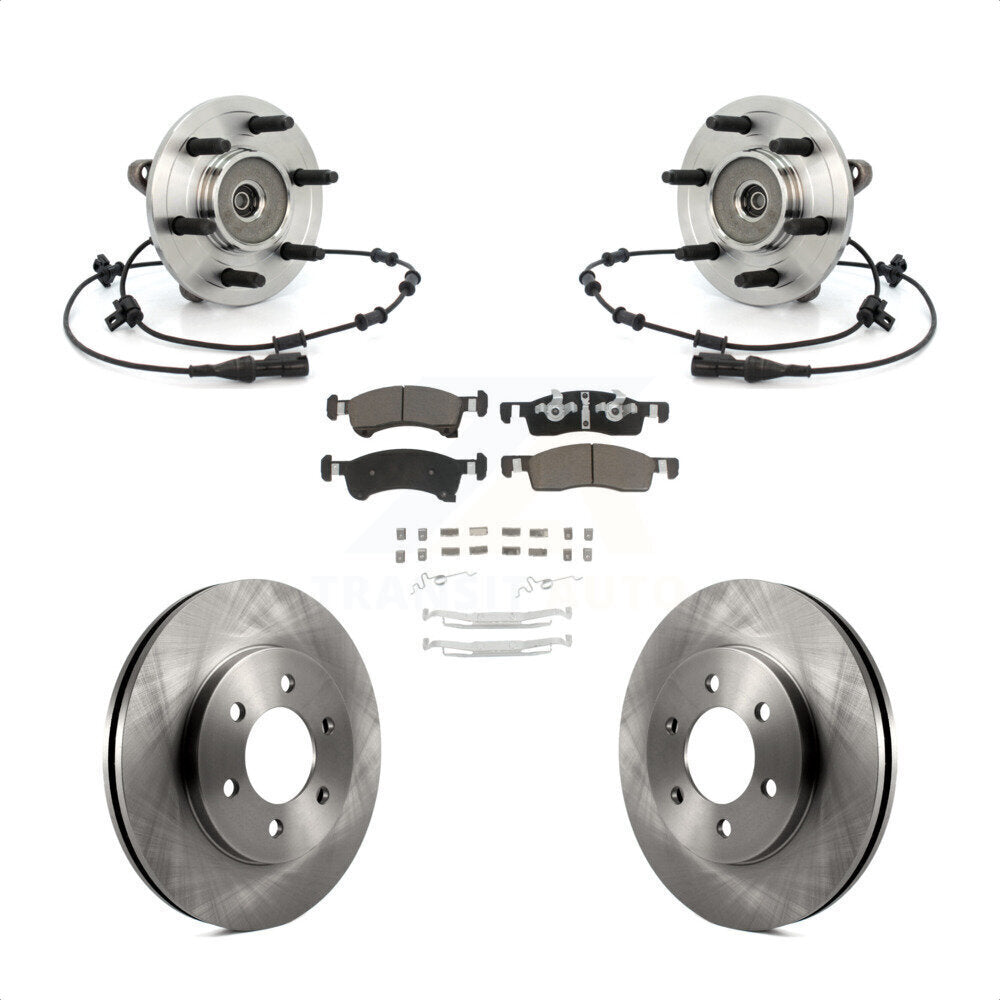 Hub Bearing Disc Brake Rotor Pad Front Kit For Ford Expedition Lincoln Navigator