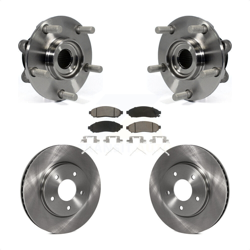 Hub Bearing Assembly Disc Brake Rotor & Pads Front Kit For 2011-2012 Nissan LEAF