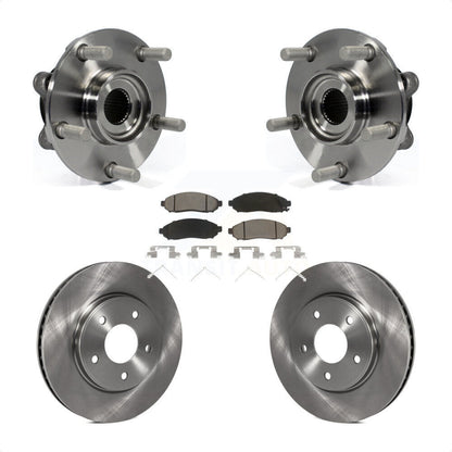 Hub Bearing Assembly Disc Brake Rotor & Pads Front Kit For 2011-2012 Nissan LEAF